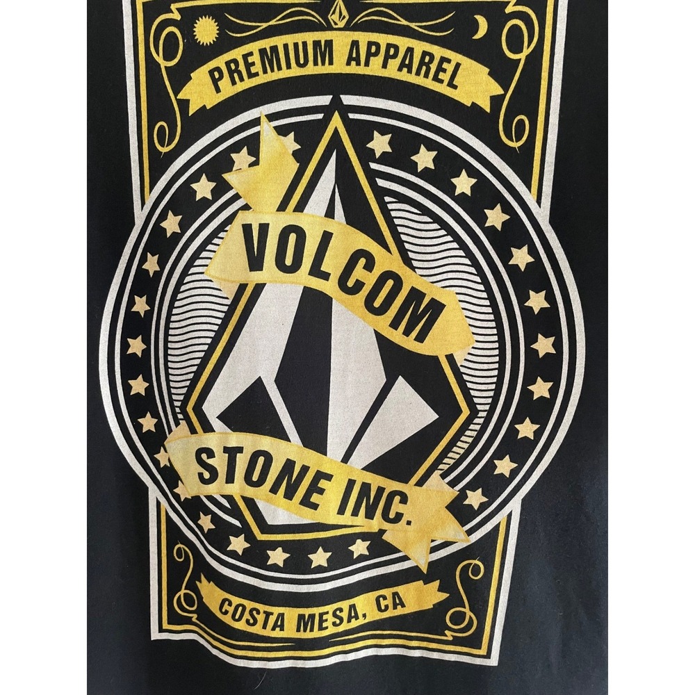 Volcom Stone Inc Mens Black Graphic T-Shirt Costa Mesa CA Large Skate Surf Tee - Picture 4 of 8